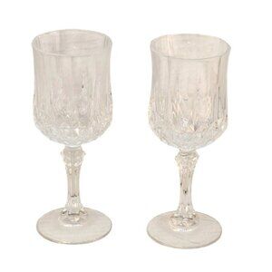 Vintage Crystal Wine Goblets Set Of 2 Elegant Glassware 6.5" Cristal d'Arques Wi
